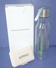 Herbalife Nutrition 20 oz Plastic Water Bottle and Pill Box Tablet Set