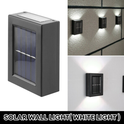 Outdoor Solar 2 LED Deck Light Path Garden Patio Pathway Stairs Step Fence Lamps
