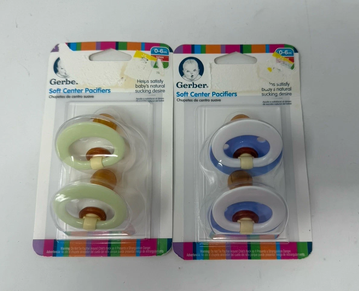 Gerber First Essentials (2) 2-pk SOFT CENTER Pacifiers BPA Free latex 0m+ Green
Opens in a new windo