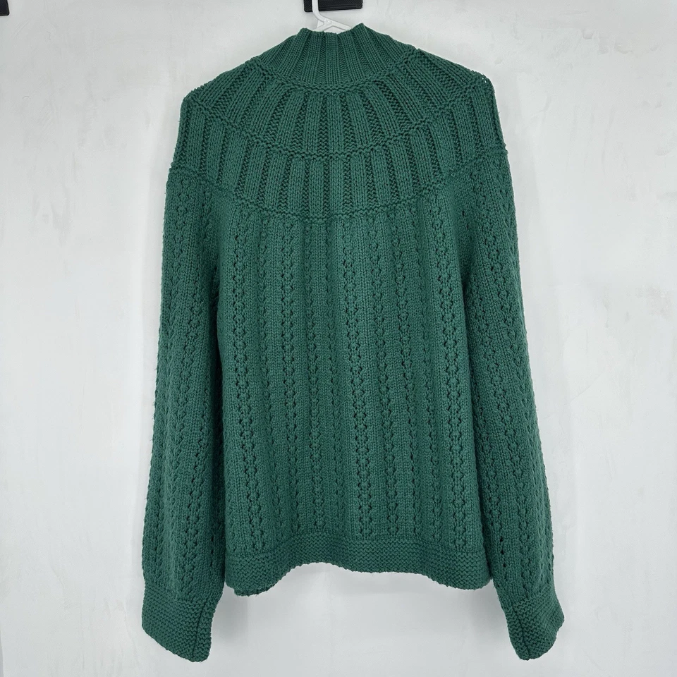 Cárdigan suéter verde grueso tejido acogedor Talbots XL punto mixto cremallera talla XL para mujer Foto 2 de 4