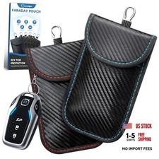 Faraday Key Fob Protector, 2 Pack Faraday Bags for Car Keys, M Red and Blue