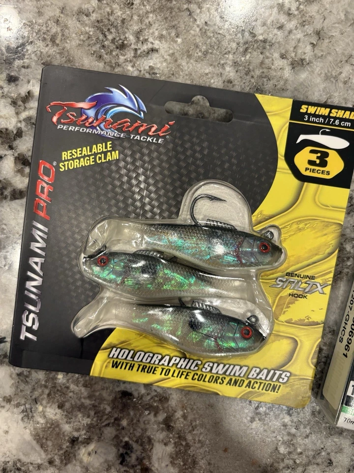 Cebos holográficos Tsunami Pro Swim Shad y cebo Yo-zuri Twitch hundimiento lento Foto 2 de 4