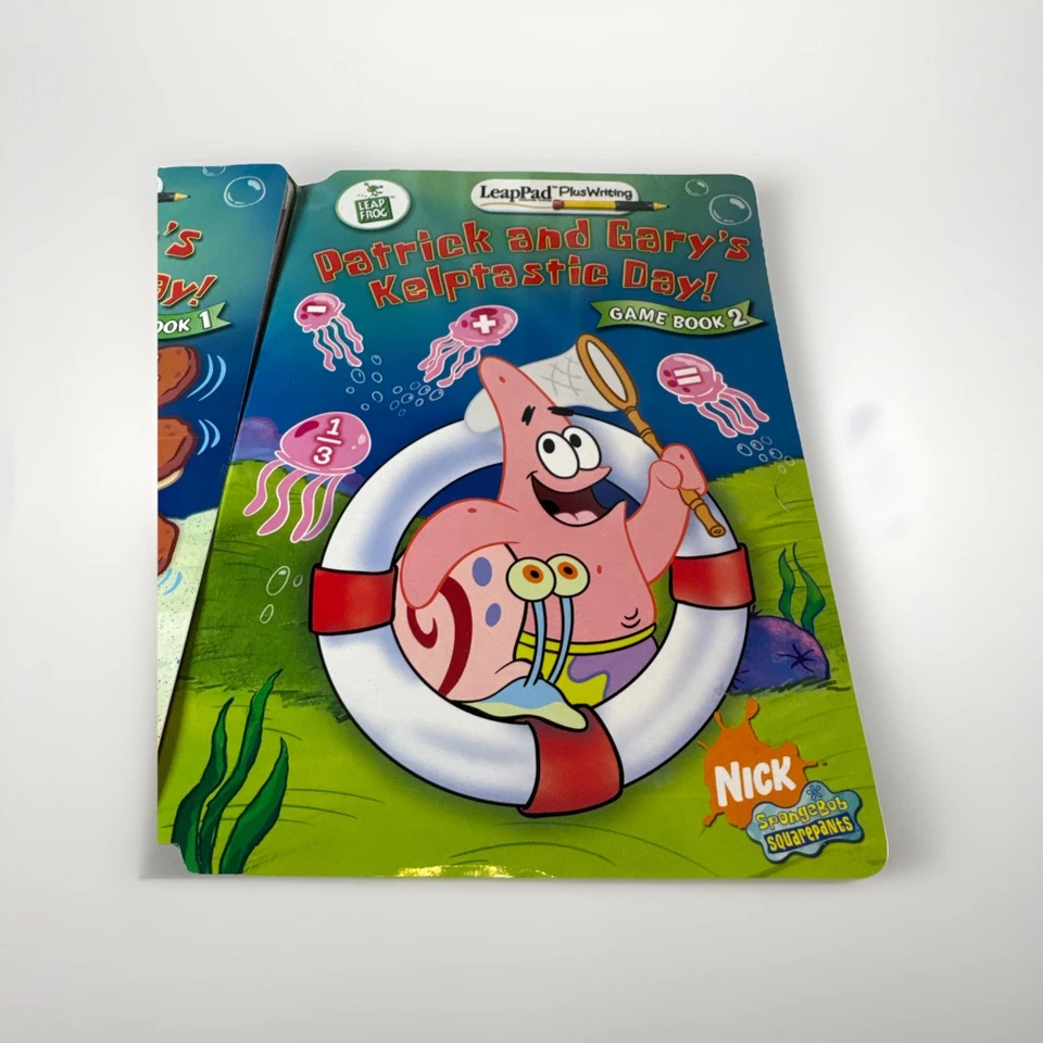 LeapPad Plus Writing SpongeBob Brainy Briny Math Games-2 Books & Cart- 1st Grade - Image 4 of 4