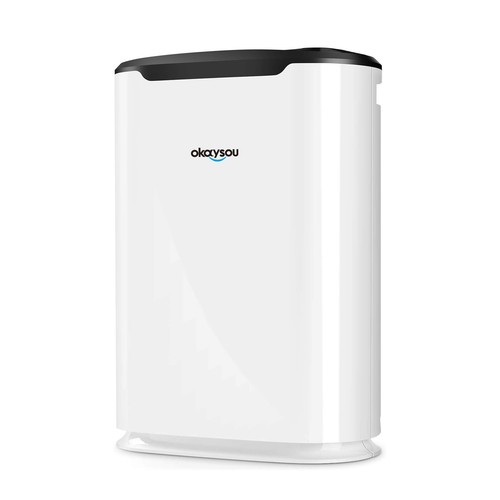 Okaysou AirMax8L 5-in-1 True HEPA Filter Large Room Air Purifier, White