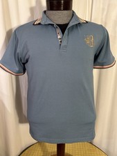 Brand Choice Men's XL Blue Knit Polo Shirt Short Sleeve Embroidered Logo