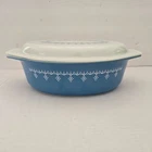 Vintage Pyrex #045 w/lid -  Snowflake Garland Blue 2.5qt