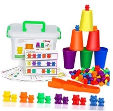  Counting Bears with Matching Sorting Cups,Number Color Recognition 90 Bears