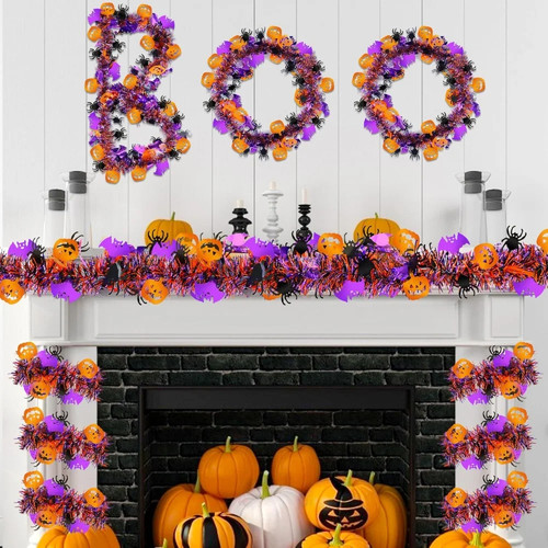 2m Halloween Kranz Anhänger Glitzer Kunststoff Fledermaus Kürbis Halloween Tür - Bild 22 von 28