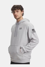 Under Armour Gray Freedom Flag Loose-Fit Long Sleeve Hoodie Size Large
