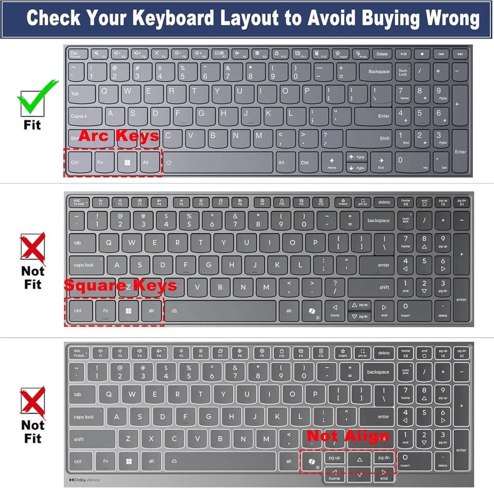 Keyboard Cover for Lenovo Yoga 7/Yoga 7I 15.6 16, 2025-2022 Ideapad 5/Ideapad 3/ - Image 2 of 4