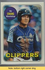 2018 Topps Heritage Minor League Edition Glossy Yu Chang #110 READ 0a1