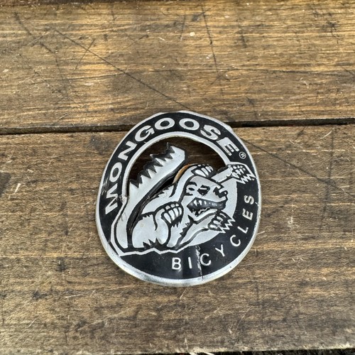 Vintage Mongoose Headbadge Head Tube Badge Decal Black Plastic BMX Bike Logo