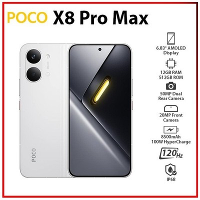 Xiaomi POCO X8 Pro Max 12GB+512GB WHITE Dual SIM Unlocked Android Mobile Phone