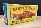 Vintage Original Lesney Matchbox - FIRE CHIEF CAR #59 - EMPTY BOX ONLY