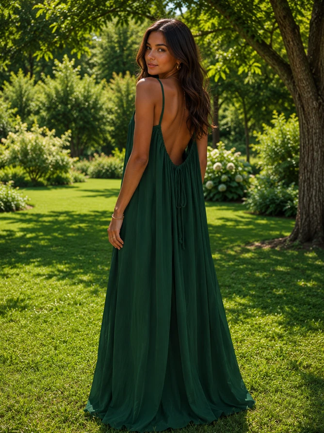 **Women’s Strapless Backless Maxi Dress Loose Casual Summer Beach Lounge
Opens in a new window or ta