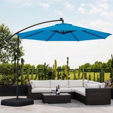10ft Patio Umbrella with Base Included, Infinite Tilt, Outdoor Offset Umbrella