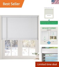 Cordless White 1 Light Filtering Mini Blinds 34 W x 60 H Window Blinds for...