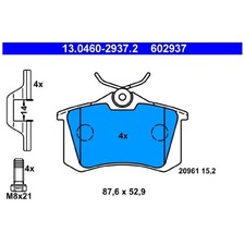 Satz Bremsbeläge Bremsklötze hinten für VW Bora 1 1J2 1J6 Corrado 53I | 24588