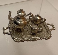 Miniature Teapot Tea Set Dollhouse Doll Mini Lot Coffee Creamer Metal