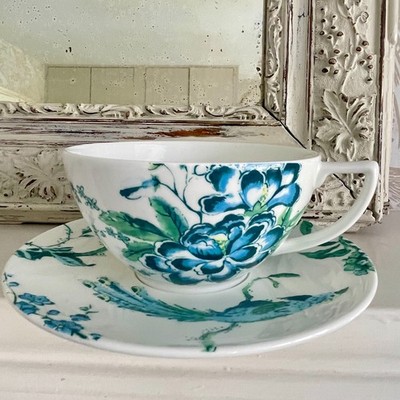 Wedgwood Bone China Jasper Conran Chinoiserie große Teetasse & Untertasse 1. sehr guter Zustand