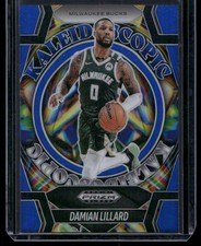 2024 Panini Prizm Black Damian Lillard Kaleidoscopic Blue Prizms /199 #16 Bucks