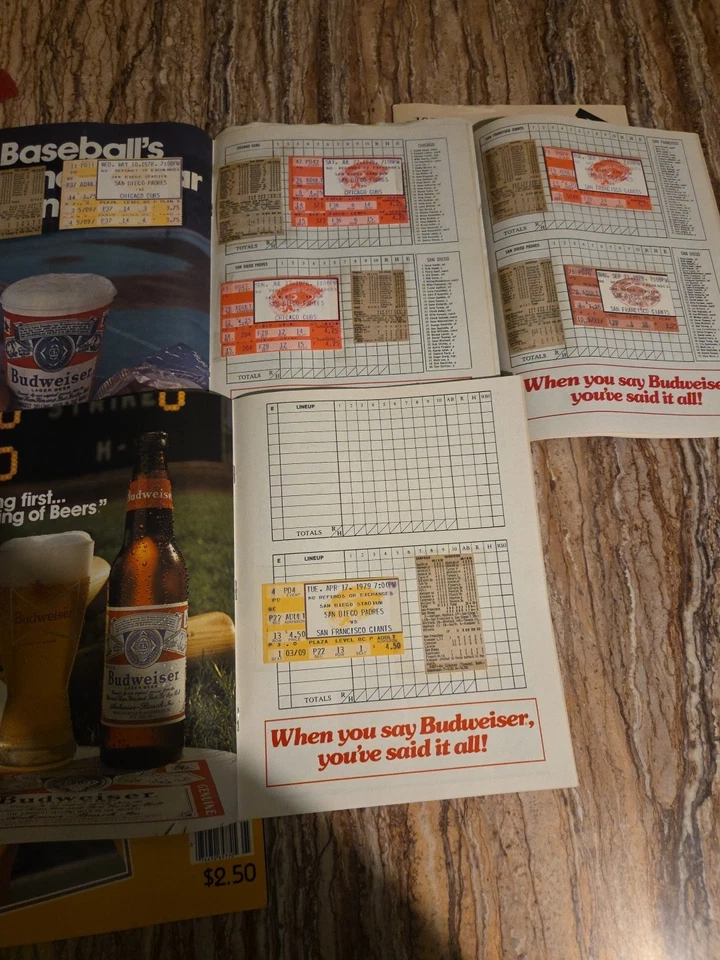 1978-79 (Lot Of 5) San Diego Padres Programs ~with (9)Game STUBS~Programs - Image 3 of 4