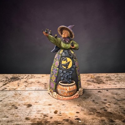 Jim Shore Heartwood Creek ''Black Bird Stew'' Halloween witch figurine