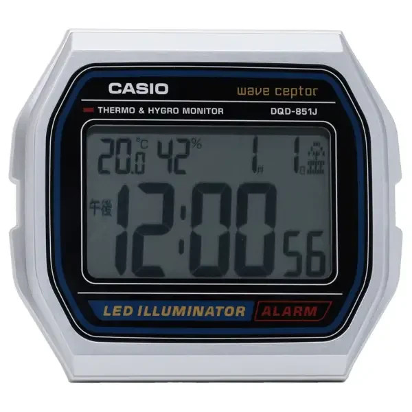 CASIO DQD-851J-8JF Clock electric wave alarm A158WA Motif silver