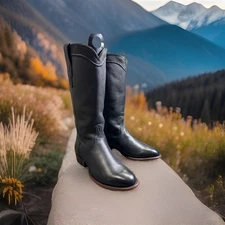 Tecovas Women’s The Harper Midnight Black Riding Boots Cowgirl Western Size 7.5B