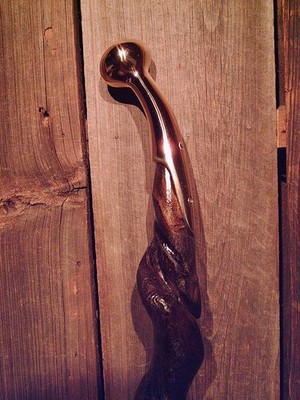 brass HAME handle walking stick cane vine spiraled shaft custom made in the USA
