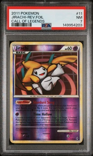 2011 POKEMON CALL OF LEGENDS #11 JIRACHI-REVERSE FOIL PSA 7