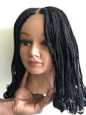 Braided Wig Center Part 2x4 Closure With Curly Tip/Braided Wig .