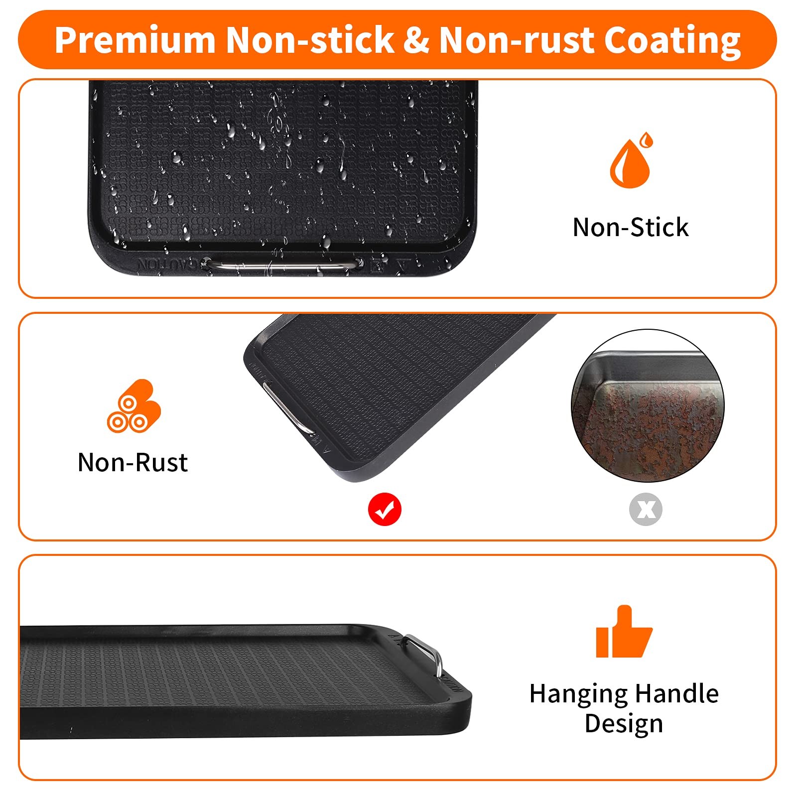 Flat Top Griddle for Stovetop, Non-Stick Griddle Grill Pan, Stove Top Grill,1...