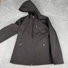 Tommy Hilfiger Women's Jacket Black Soft-Shell Full Zip Hoodie Sz Large