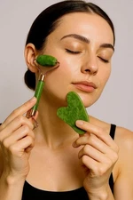 Roller + GUA SHA Stone Set Original Jade Face Massager Anti-Aging Skin Care New