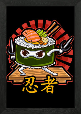 Sushi Ninja gerahmtes Wandbild Poster Leinwanddruck Bild