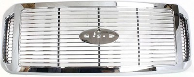 Front Grille - Fits 2006-2007 Ford F-250, F-350, F-450 Super Duty, Chrome