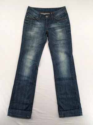 ONLY Damen Jeans W27 L32 Blau Used Look Low Rise Straight Leg Denim - Bild 1 von 4