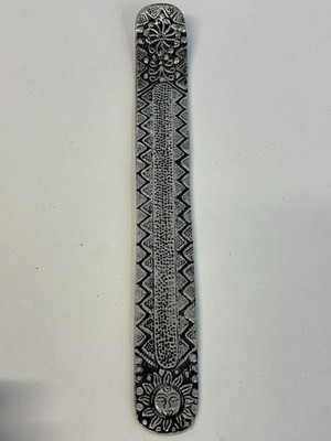 Namaste Metal Embossed Incense Holder with a sun design Flora Classique Silver