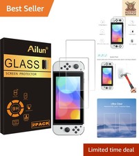 Ultra-Thin Glass Screen Protector for Nintendo Switch OLED Model 2021 2 Pack 