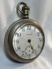 Antique 1905 Waltham Locomotive Pocket Watch Silverode Case For Part
