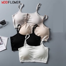 1PC 100 Silk Women Bandeau Bra Mini Camisole Half Cami Padded Bralette XS429