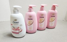 NEW 3 Dove Crumble 1 Peach Rice Milk Hand Soaps Lot Limited Edition Lemon Glaze