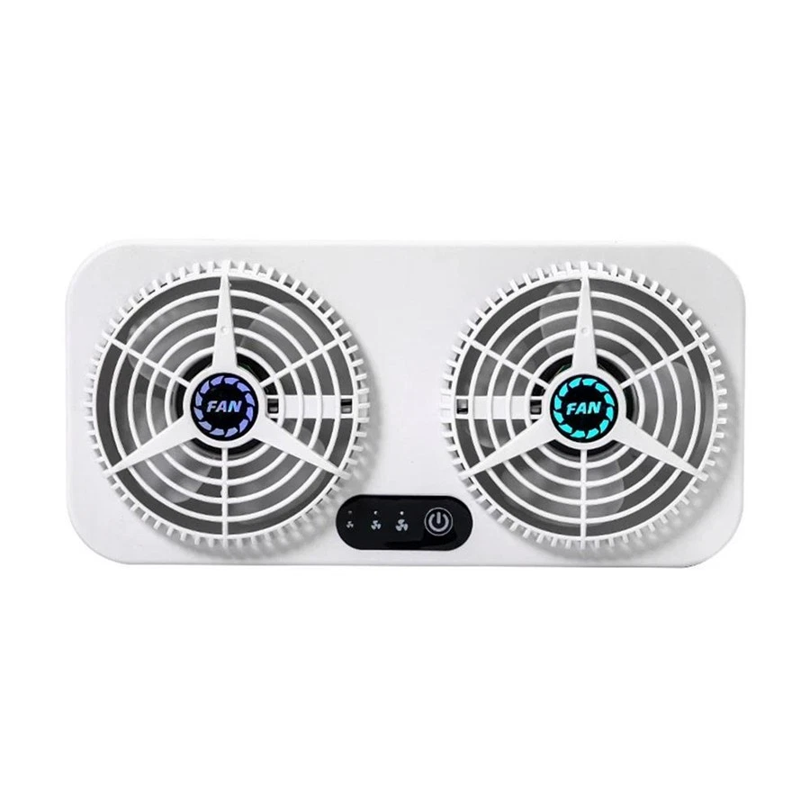 Car Home Dual Ventilation Fan USB Charging Air Circulation Cooling Tool Portable - Изображение 3 из 4