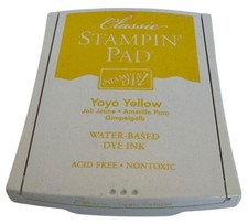 Stampin Up Classic Stampin Pad Yoyo Yellow Ink Case Crafting Stamping Used Dry