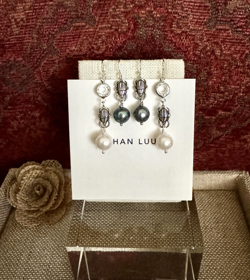 NUEVOS $125 Chan Luu Perla de Agua Dulce 18K GP Escarabajo 🪲 Pendientes ~ 🌺 ¡HERMOSOS! Foto 2 de 4