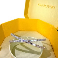 Image of Swarovski Hyperbola Cuff Bracelet Infinity Silver Rhodium Plated Medium 5677626
