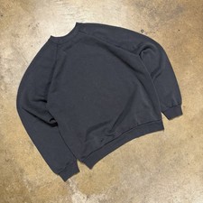 Vintage 80s/90s Black Blank Raglan True Vintage USA Made Crewneck Sweatshirt XL