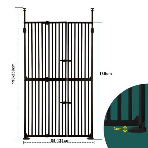 Retractable Safety Gate Pet Dog Cat Fence Enclosure Guard for Stairs Extra Tall - Picture 10 of 12