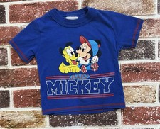 Vintage Disney Babies Baby Mickey Pluto Baseball    Tshirt Approx 18m